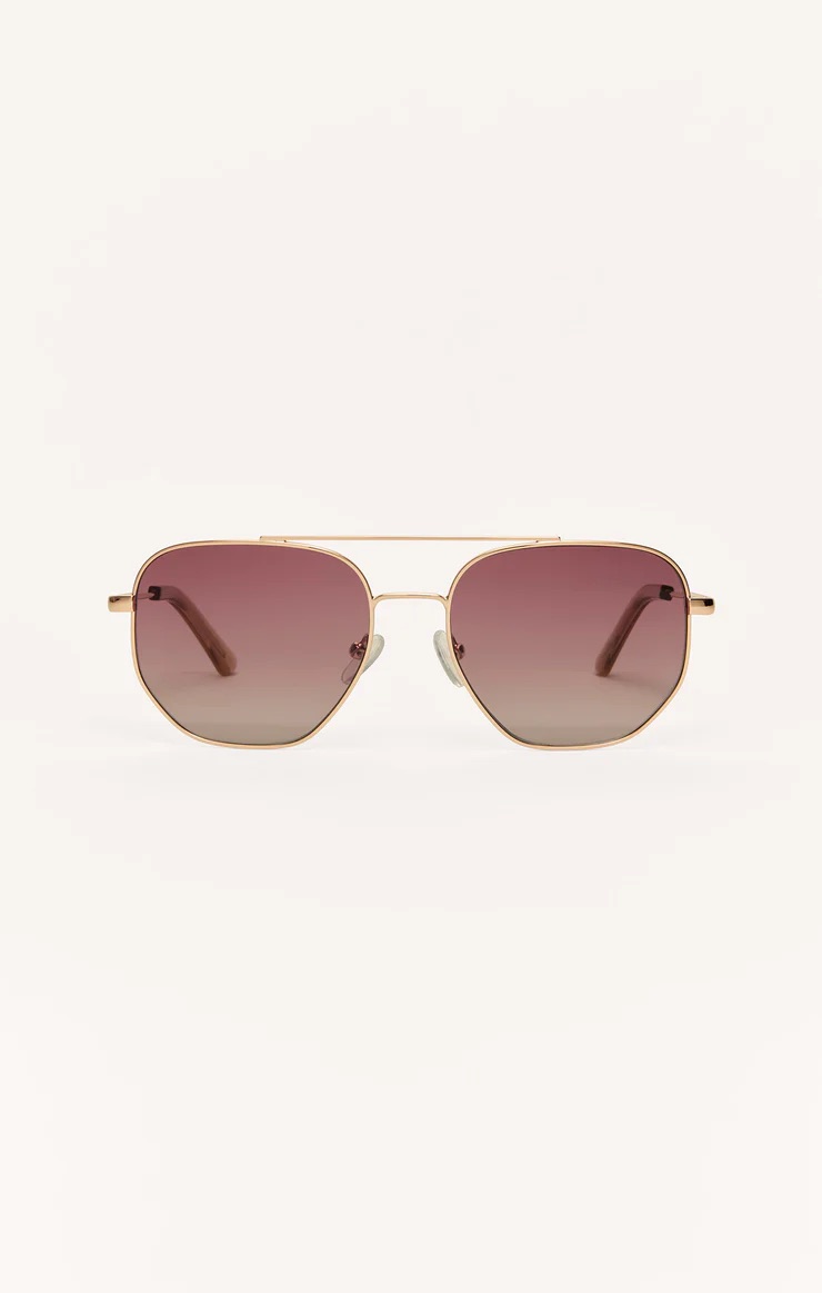Z SUPPLY: Highway Polarized Sunglasses - Rose Gold - Sea 